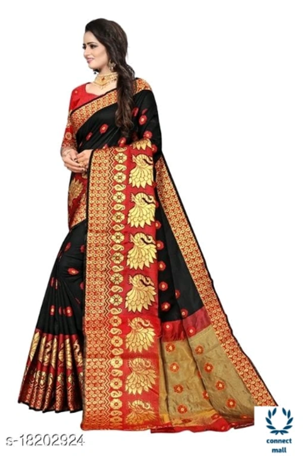 COTTON BASED JACQUARD SAREES - Saree Length Size-5.5m Blouse Lenght Size:0.8, Cotton Silk, Zari Woves, pack of:1